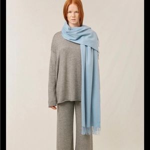 Mansur Gavriel Light Blue Cashmere Scarf EUC
